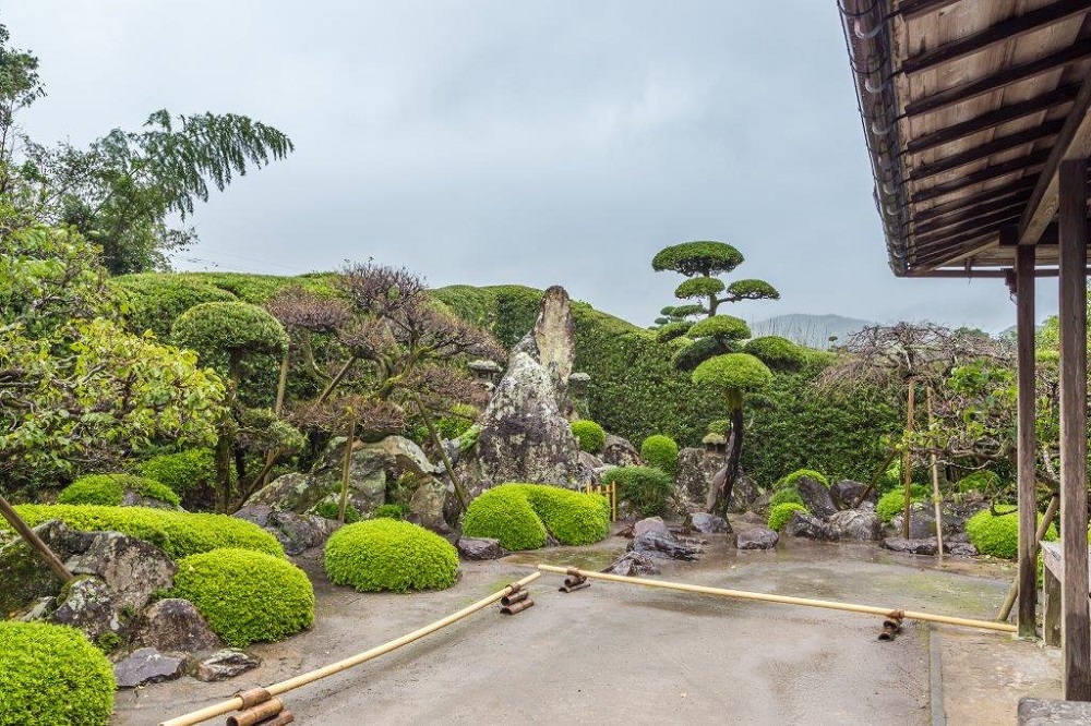 Japanese Garden in Chiran Samurai District in Kagoshima, Japan